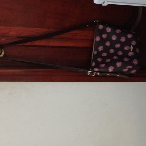 Authentic Coach Hobo Sparkle Floral Print Pebble Leather Crossbody Bag - Picture 9 of 9